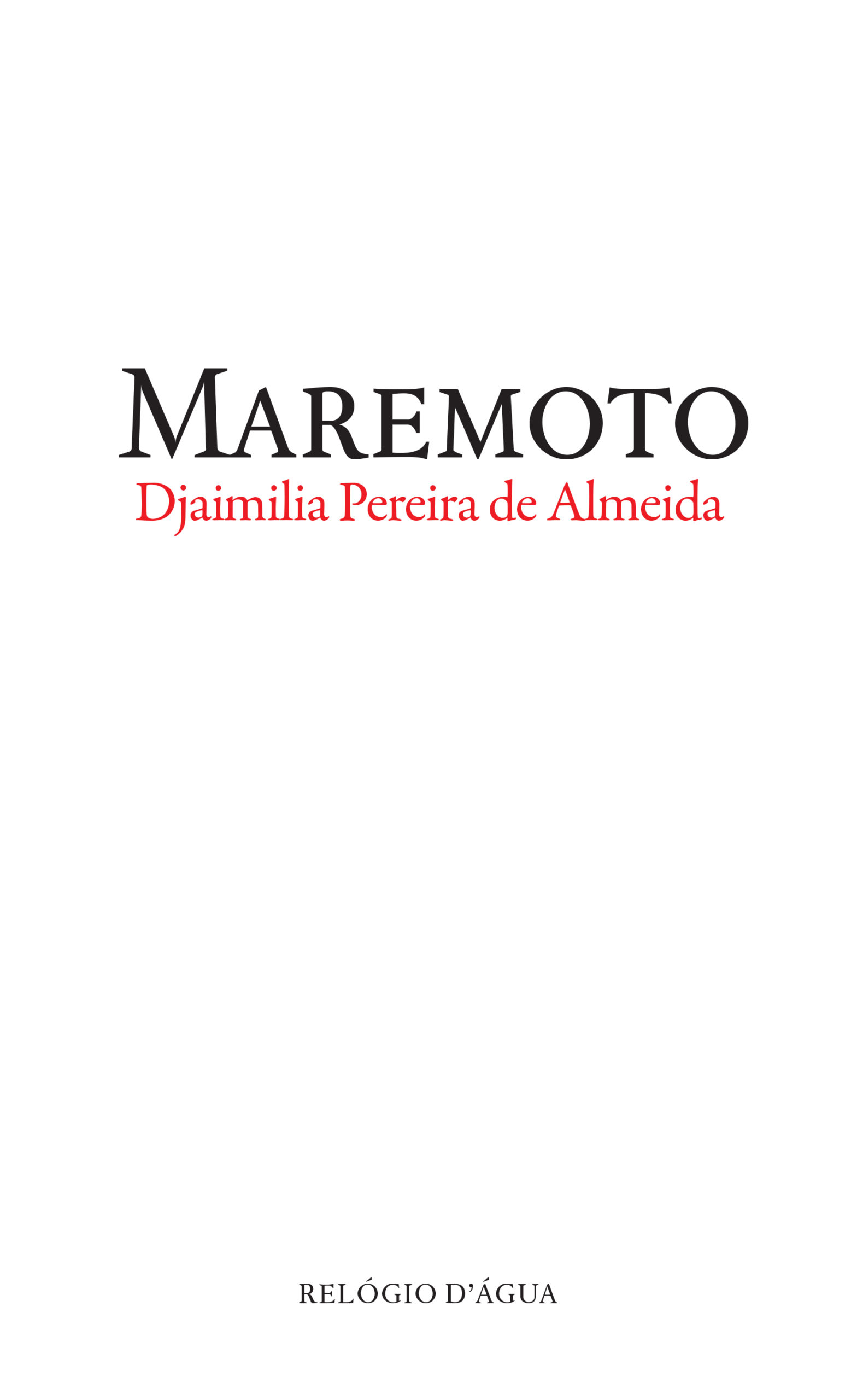 Maremoto, de Djaimilia Pereira de Almeida